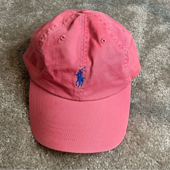 Polo Ralph Lauren Baseball Hat Cap Logo Pony Adjustable Strap Pink One Size - Picture 1 of 7